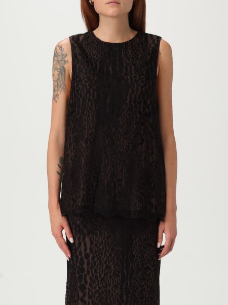 Top smanicato Tom Ford in misto viscosa con stampa animalier