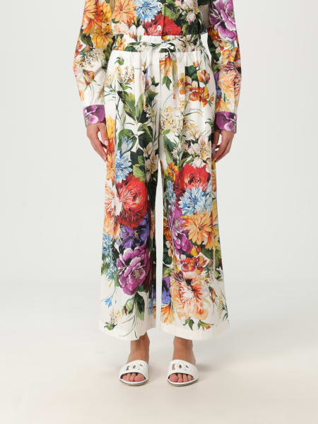 Pantalone Dolce & Gabbana in cotone con stampa floreale