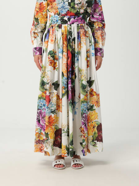 Gonna Dolce & Gabbana in cotone con stampa floreale