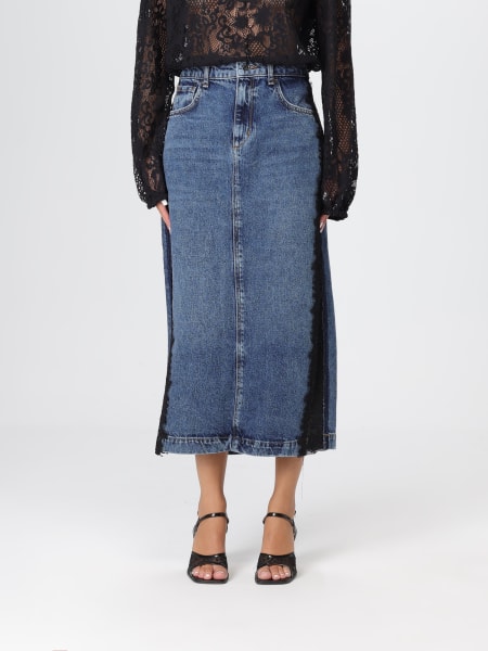 Gonna di jeans con inserti in pizzo Liu Jo