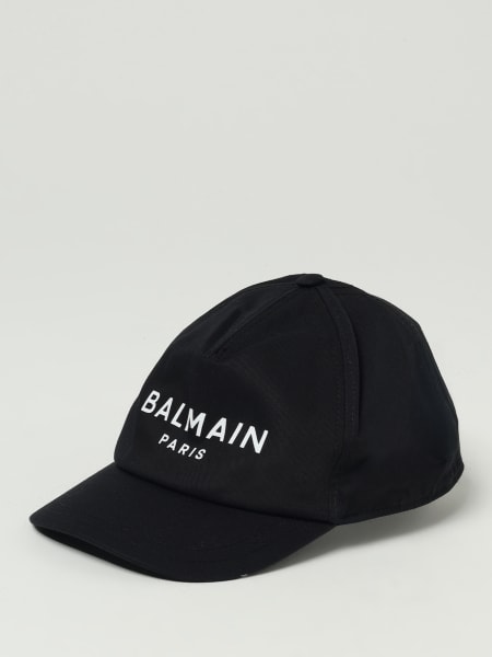 Cappello Balmain in cotone con logo ricamato