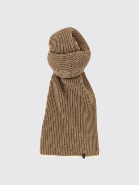 Sciarpa Brunello Cucinelli in cashmere a coste con dettaglio gioiello