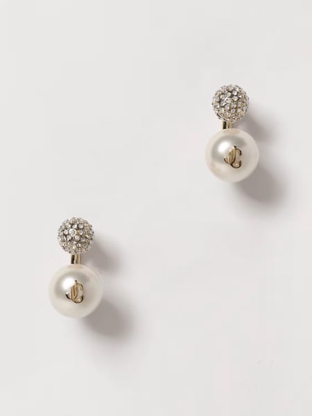 Orecchini Aurie Jimmy Choo in ottone con strass e perle sintetiche