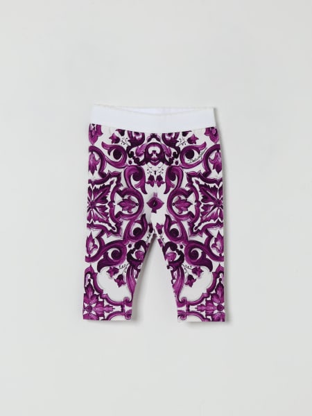 Leggings interlock con stampa maioliche Dolce & Gabbana