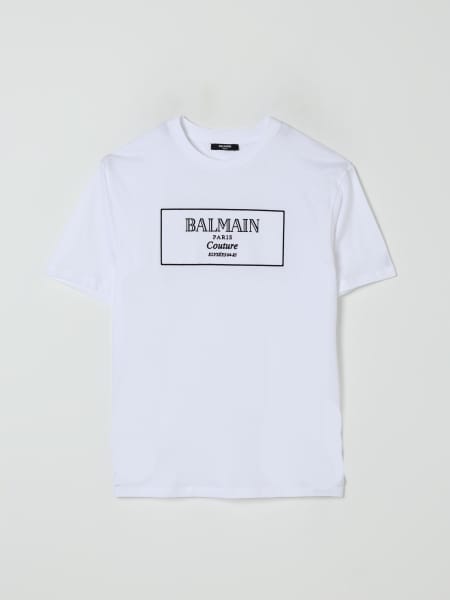 T-shirt in cotone con logo Balmain