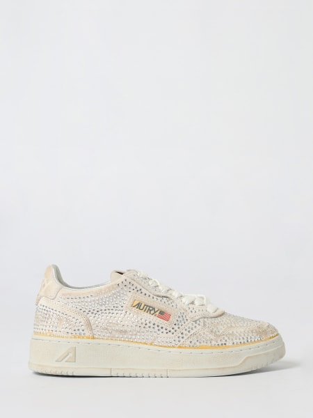 Sneakers Medalist Autry in pelle laminata e canvas con glitter a pois