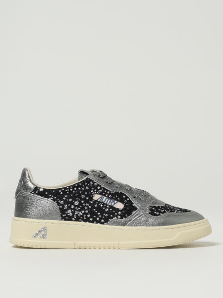 Sneakers Medalist Autry in pelle laminata e canvas con glitter a pois