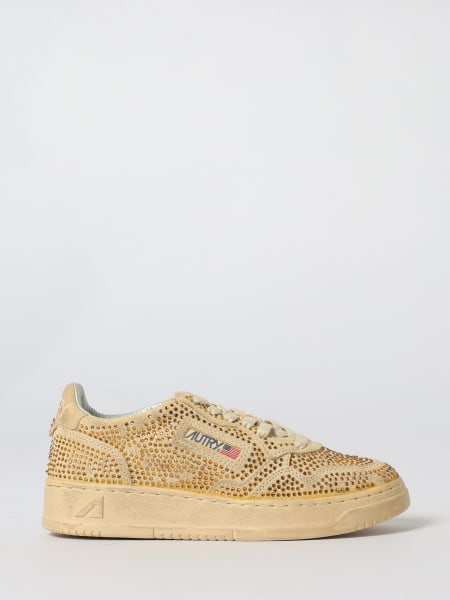 Sneakers Medalist Autry in pelle laminata e canvas con glitter a pois