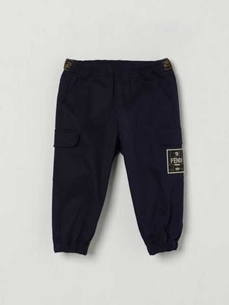 Pantalone jogging in cotone con logo Fendi