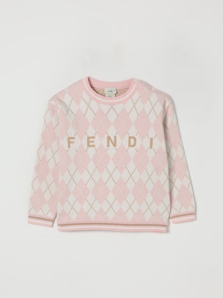 Maglia a rombi con logo Fendi