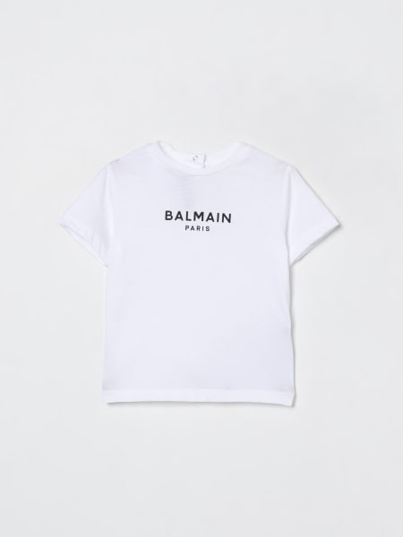 T-shirt in cotone con logo Balmain