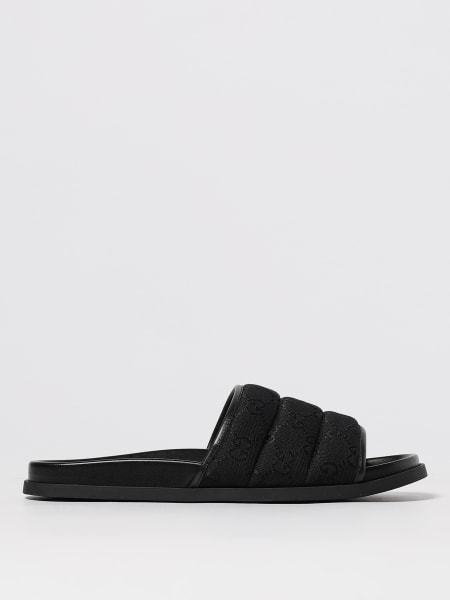 Sliders GG padded Gucci in nylon trapuntato