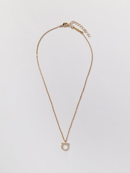 Collana Gancini Ferragamo in ottone con strass