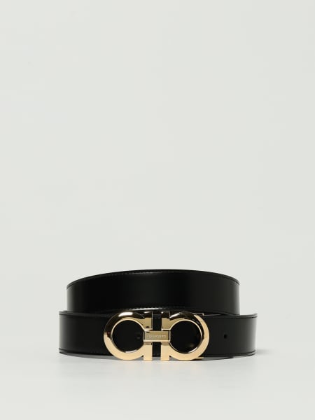Cintura Gancini Ferragamo reversibile in pelle