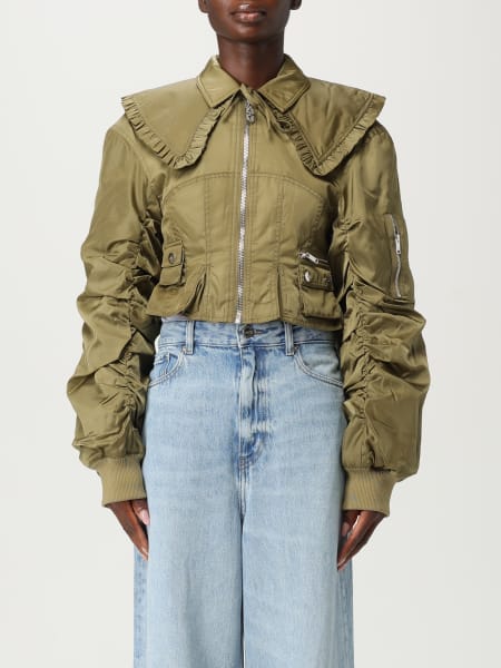 Giacca Ganni in nylon con rouches