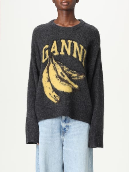 Pullover Ganni in misto lana con logo