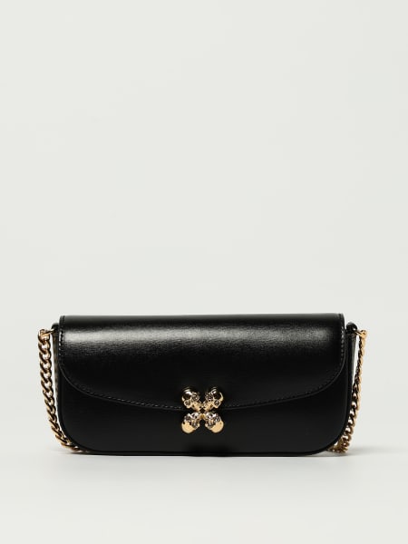 Borsa Skull Flower McQueen in pelle palmellata