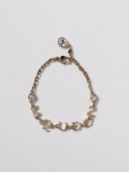 Bracciale McQueen in ottone con strass incastonati