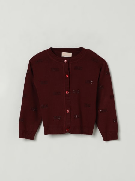 Cardigan in viscosa con logo di strass Elisabetta Franchi La Mia Bambina