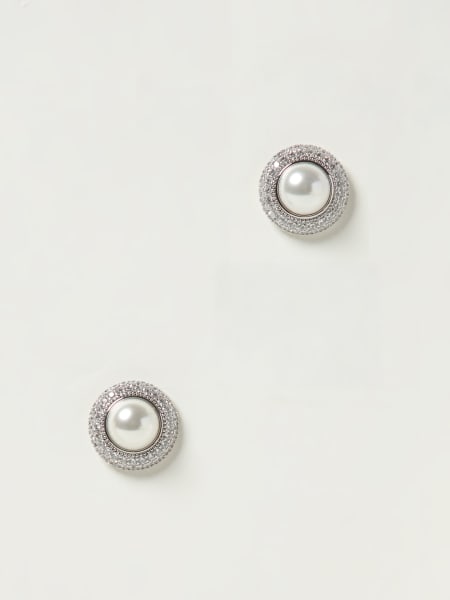 Orecchini Self-Portrait in ottone con strass e perle sintetiche