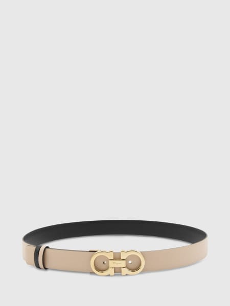 Cintura Gancini Ferragamo reversibile in pelle a grana