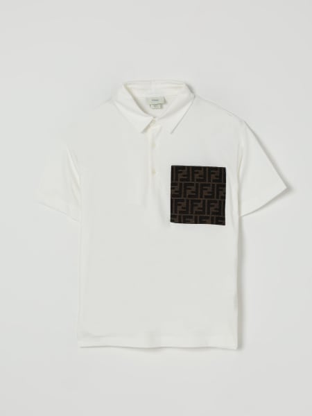 Polo Fendi in cotone con motivo monogram