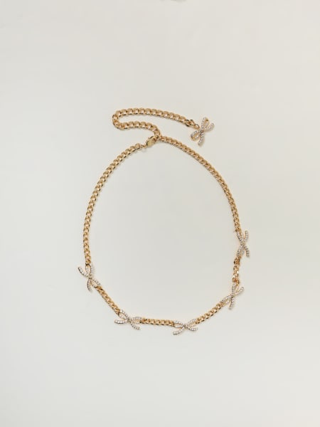 Collana Bow Self-Portrait in ottone con strass incastonati