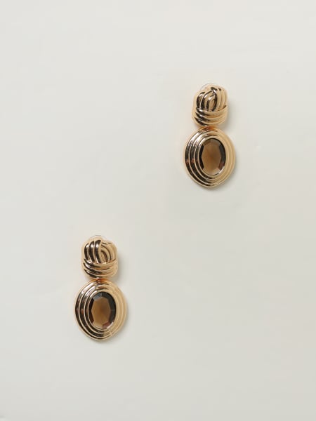 Orecchini Self-Portrait in ottone con cristallo incastonato