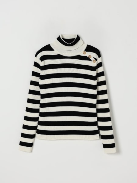 Pullover Balmain in lana vergine e cotone a righe