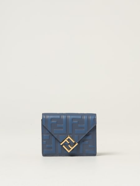 Portafoglio FF Diamonds Fendi in pelle con monogram FF embossed