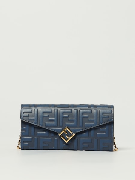 Portafoglio Baguette Fendi in pelle goffrata con tracolla