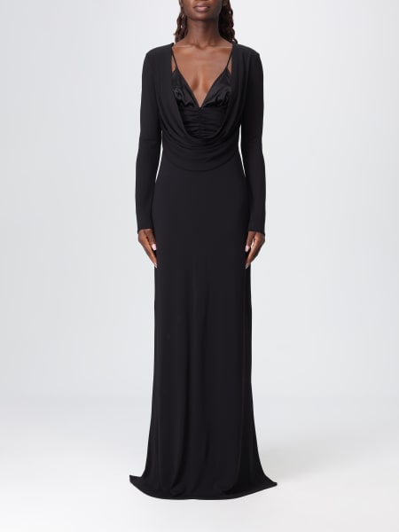 Abito lungo Elisabetta Franchi in jersey crêpe fluido