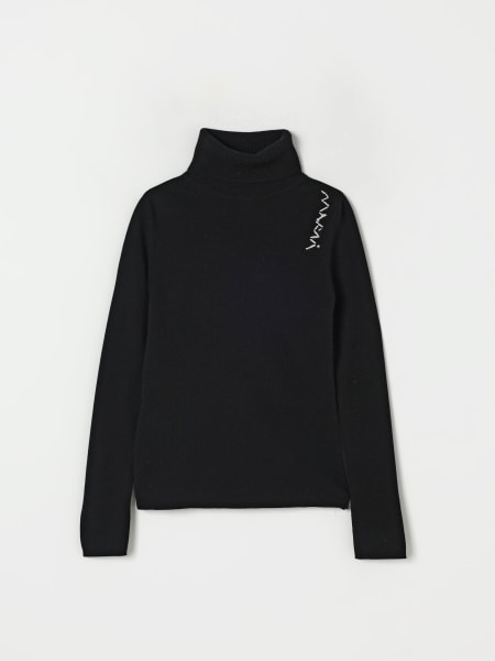 Maglia a dolcevita in misto lana con logo Marni