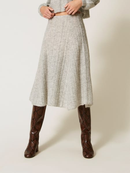 Gonna in maglia di misto lana Twinset