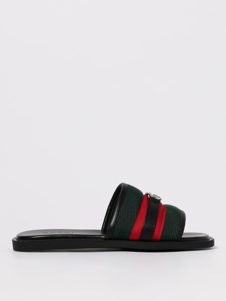 Sliders GG Gucci in nylon e pelle