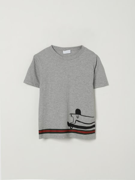T-shirt in cotone con stampa grafica Web Gucci