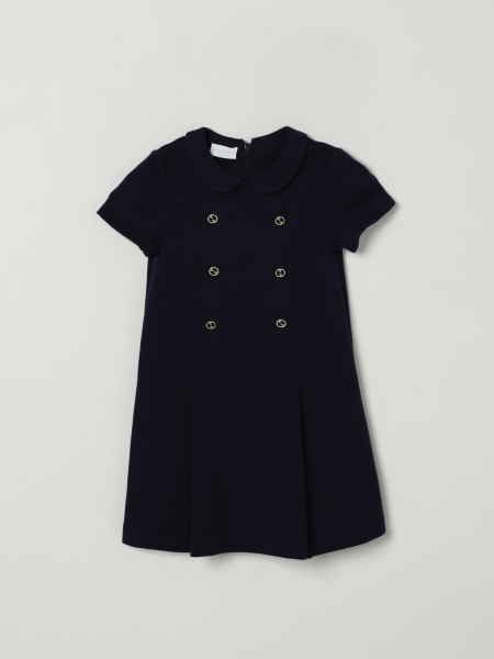 Abito in cotone con bottoni GG Gucci