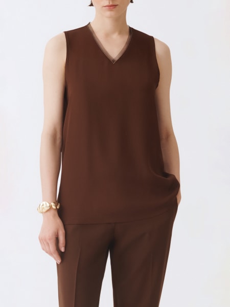 G06207★未使用 FABIANA FILIPPI ノースリーブ ジャケット Fabiana Filippi Top for Women SS25 | GIGLIO.COM