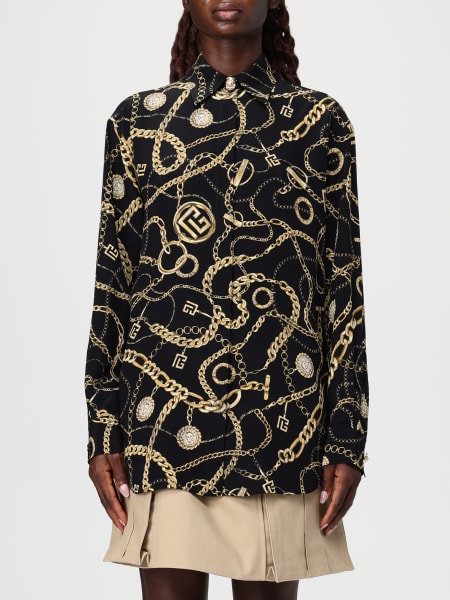 Camicia Balmain in seta con stampa grafica