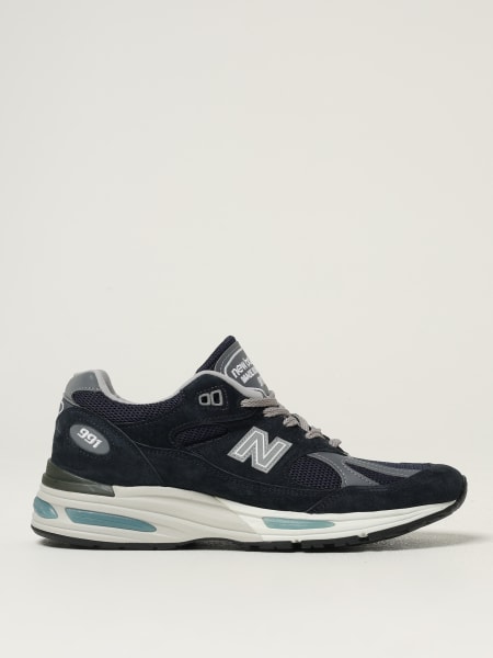 Sneakers Made in UK 991v2 New Balance in camoscio e mesh