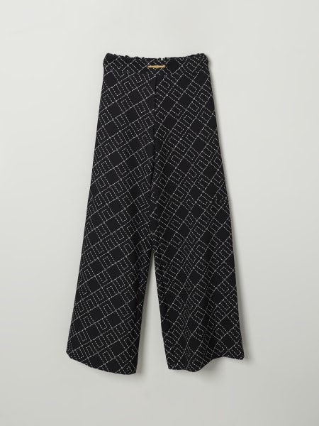 Pantalone Elisabetta Franchi La Mia Bambina in crêpe monogram