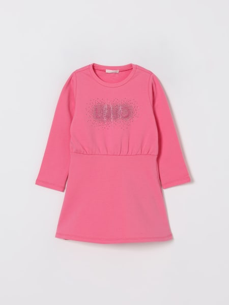 Abito in cotone con logo di strass Liu Jo