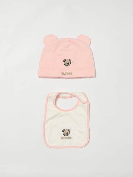 Set berretto e bavaglino in cotone Teddy Moschino
