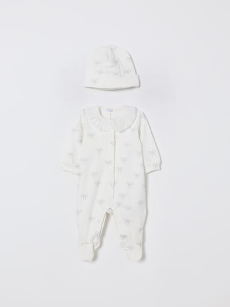 Coordinato in ciniglia con fiocchi di strass Monnalisa