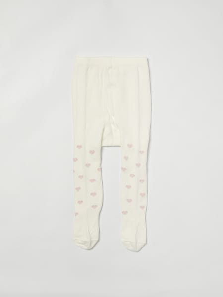 Calzamaglia Monnalisa in cotone stretch con cuori jacquard