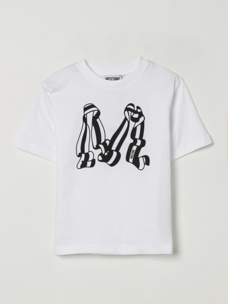 T-shirt in cotone con maxi logo Moschino