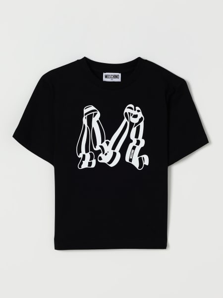 T-shirt in cotone con maxi logo Moschino