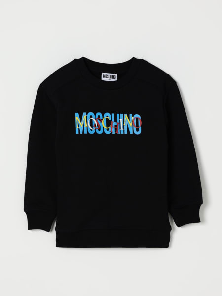 Felpa a girocollo in cotone con logo Moschino