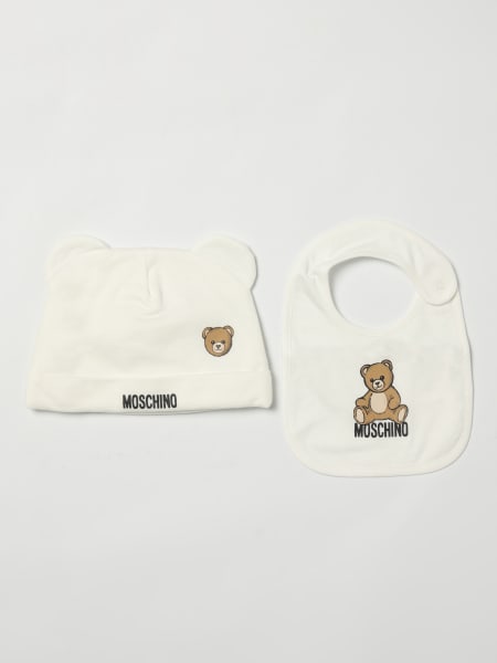 Set berretto e bavaglino in cotone Teddy Moschino