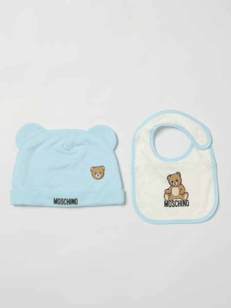 Set berretto e bavaglino in cotone Teddy Moschino